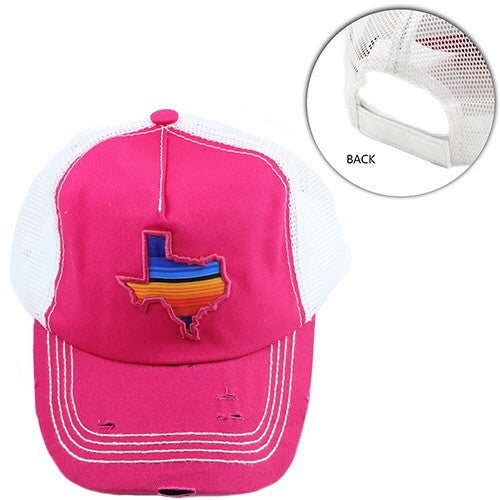Pink Serape Texas Cap