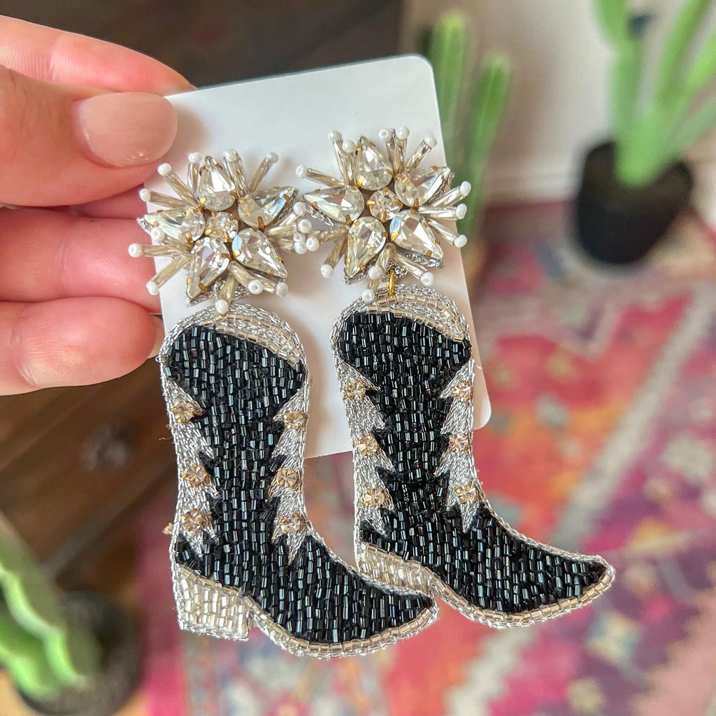 Rhinestone Cowgirl Boot Earrings