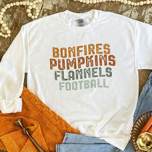Bonfires Pumpkins Flannels Football Sweatshirt