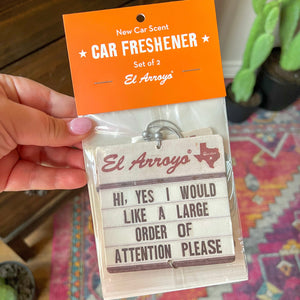 El Arroyo Car Air Freshener (2 Pack) - Attention