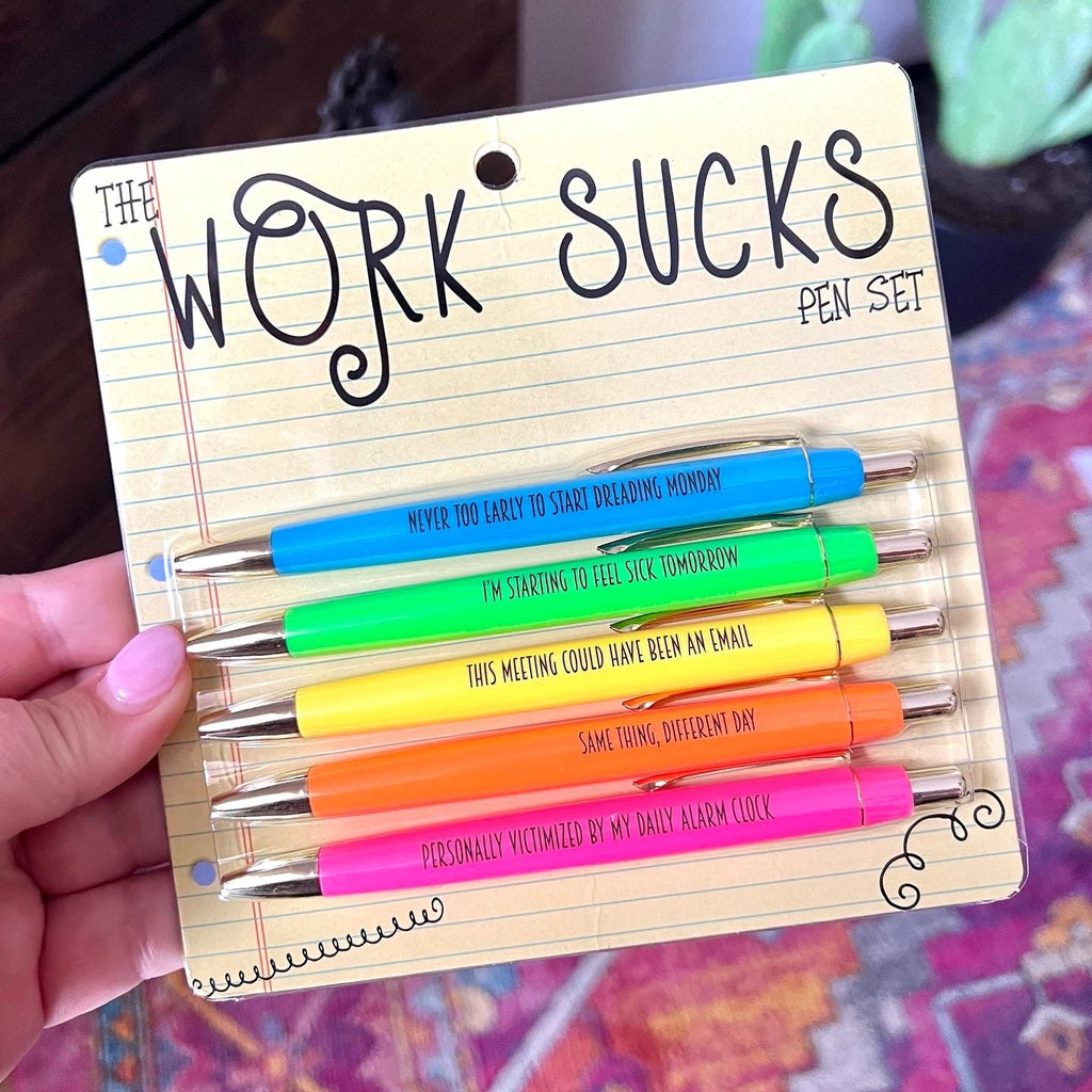 Work Sucks Pen Set – Turquoise and Tequila