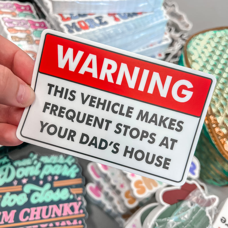 Warning: This Vehicle Makes Frequent Stops Sticker