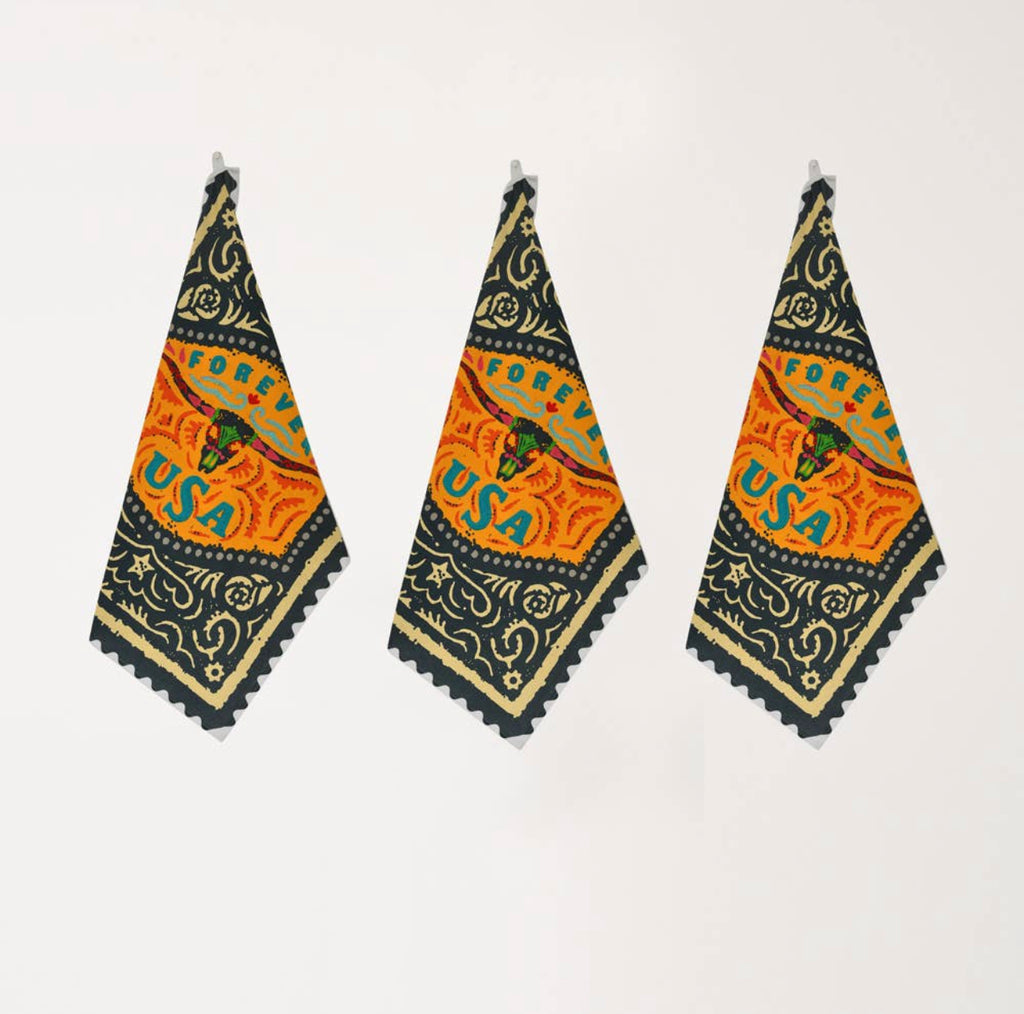 Longhorn Rodeo Buckle Decorative Tea Towel