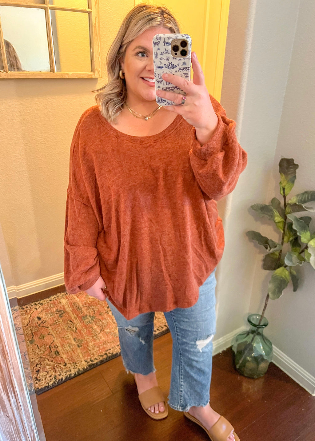 Rust Oversized Sweater