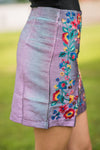 Spacey Lilac Embroidered Skirt