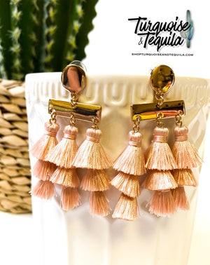 Vera Tassel Earrings (Ivory, Blush, Mustard)